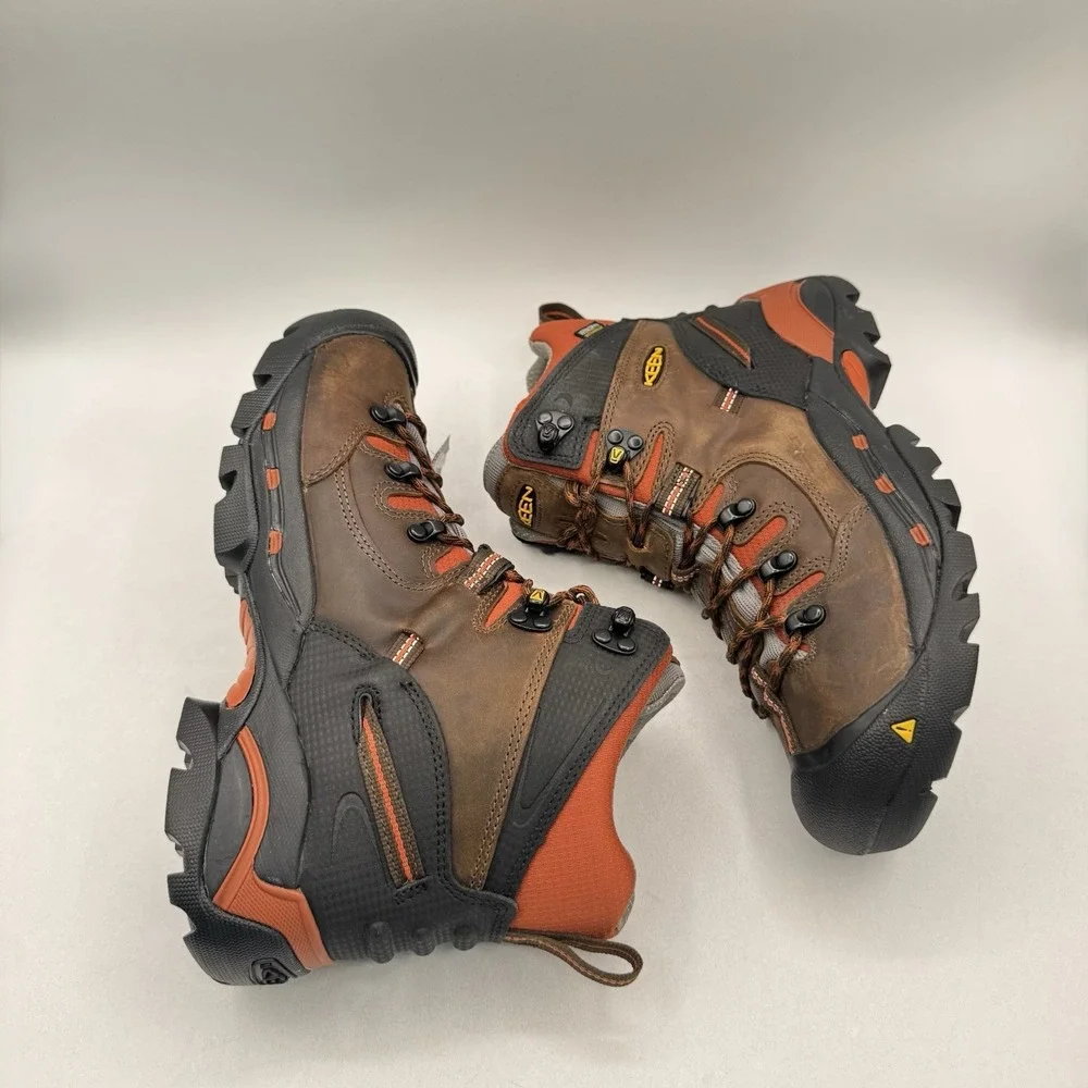 Keen Pittsburgh Boots Men's Size 9.5 D Orange Waterproof Leather